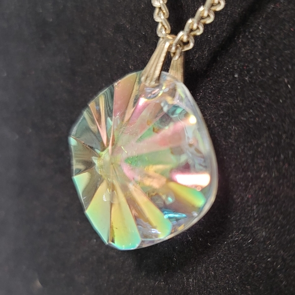 VINTAGE aurora crystal Germany sun necklace rare - Picture 11 of 15